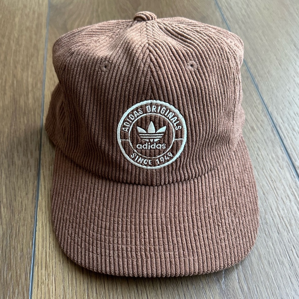 Adidas Originals Corduroy Brown Hat white print